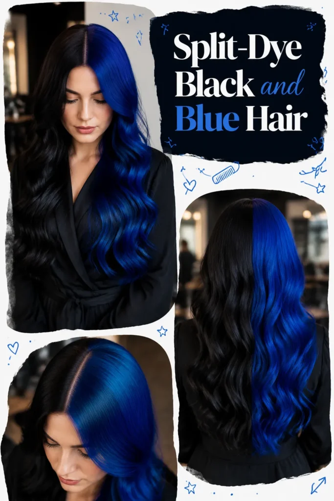 Black and Blue Hair Ideas: 7 Bold Styles That Look Incredible 8 Black and blue hair ideas