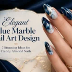 Blue Marble Nail Art Design