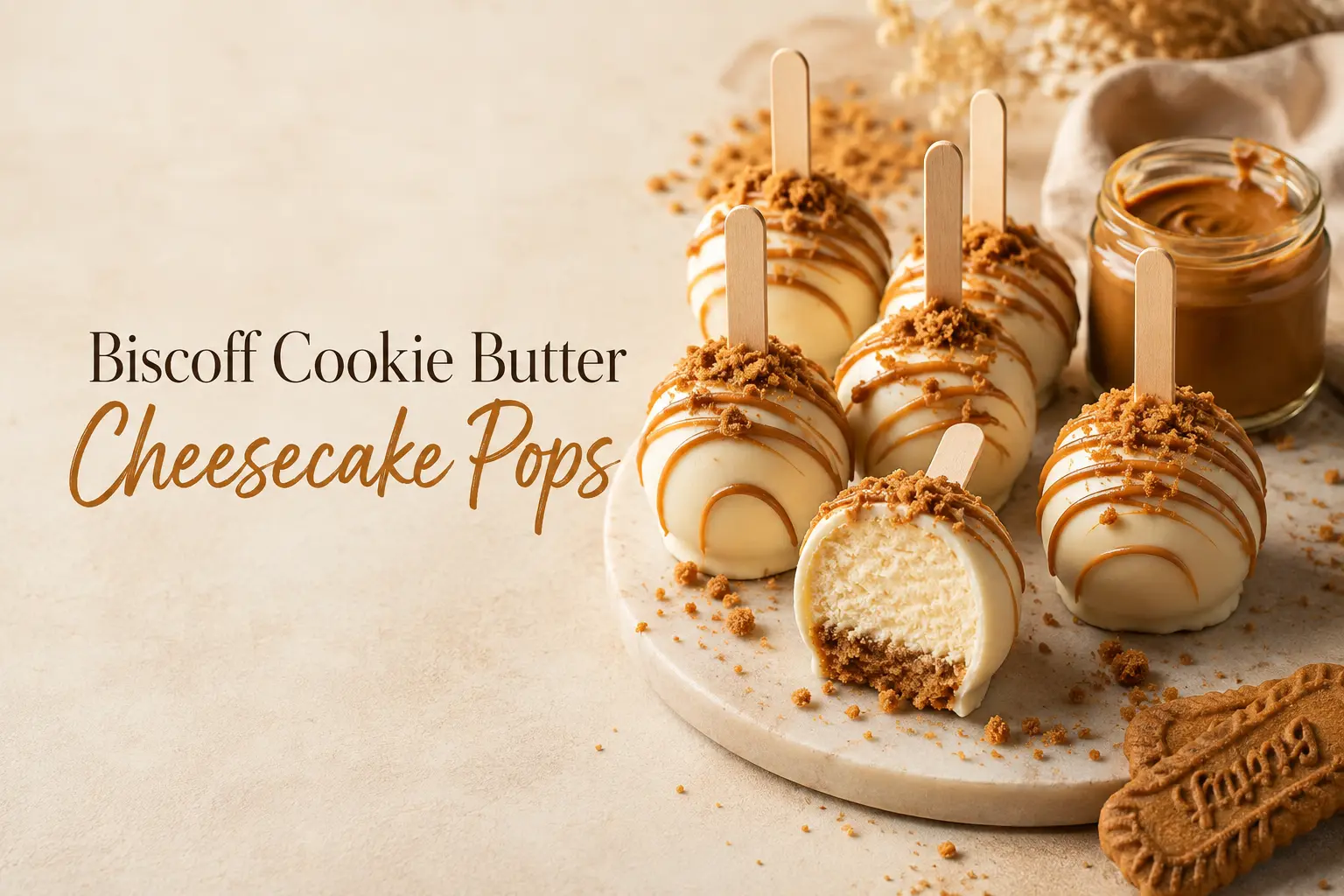 Biscoff Cookie Butter Cheesecake Pops