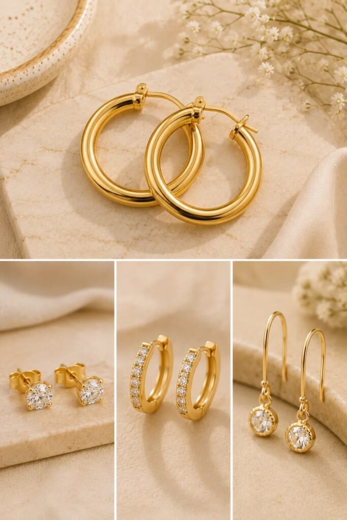 lila 18k gold hoop earrings