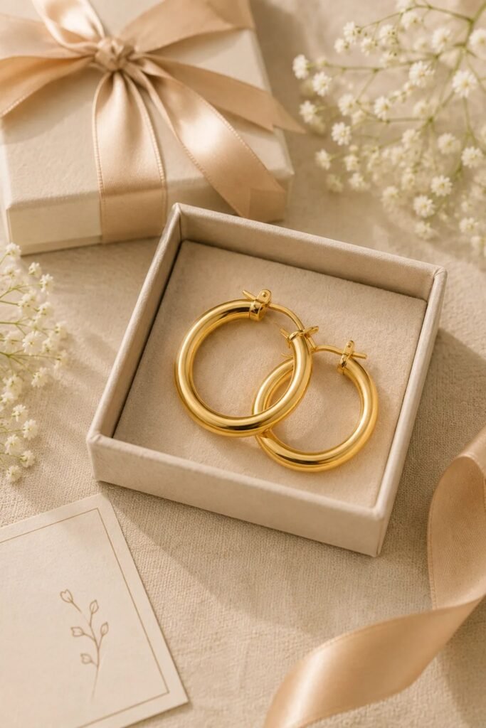 lila 18k gold hoop earrings