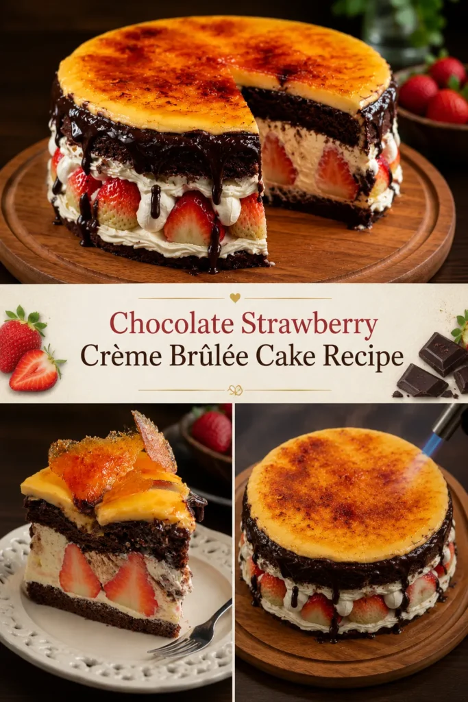 Irresistible Chocolate Strawberry Crème Brûlée Cake Recipe 6 Chocolate Strawberry Crème Brûlée Cake