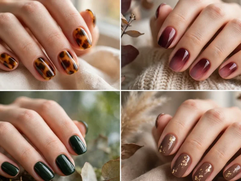 fall gel nail designs feature