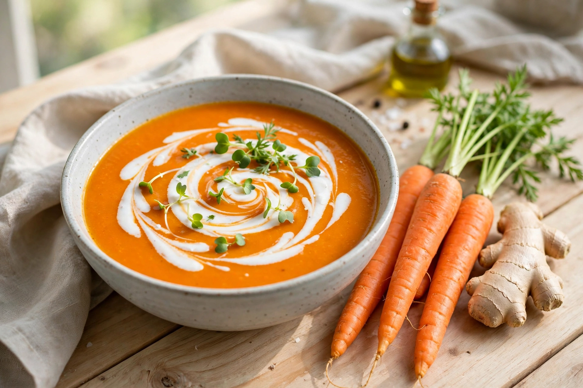 Fall Soup Recipes: 20+ Cozy Ideas for 2026 10 Bright orange carrot ginger soup with coconut milk swirl