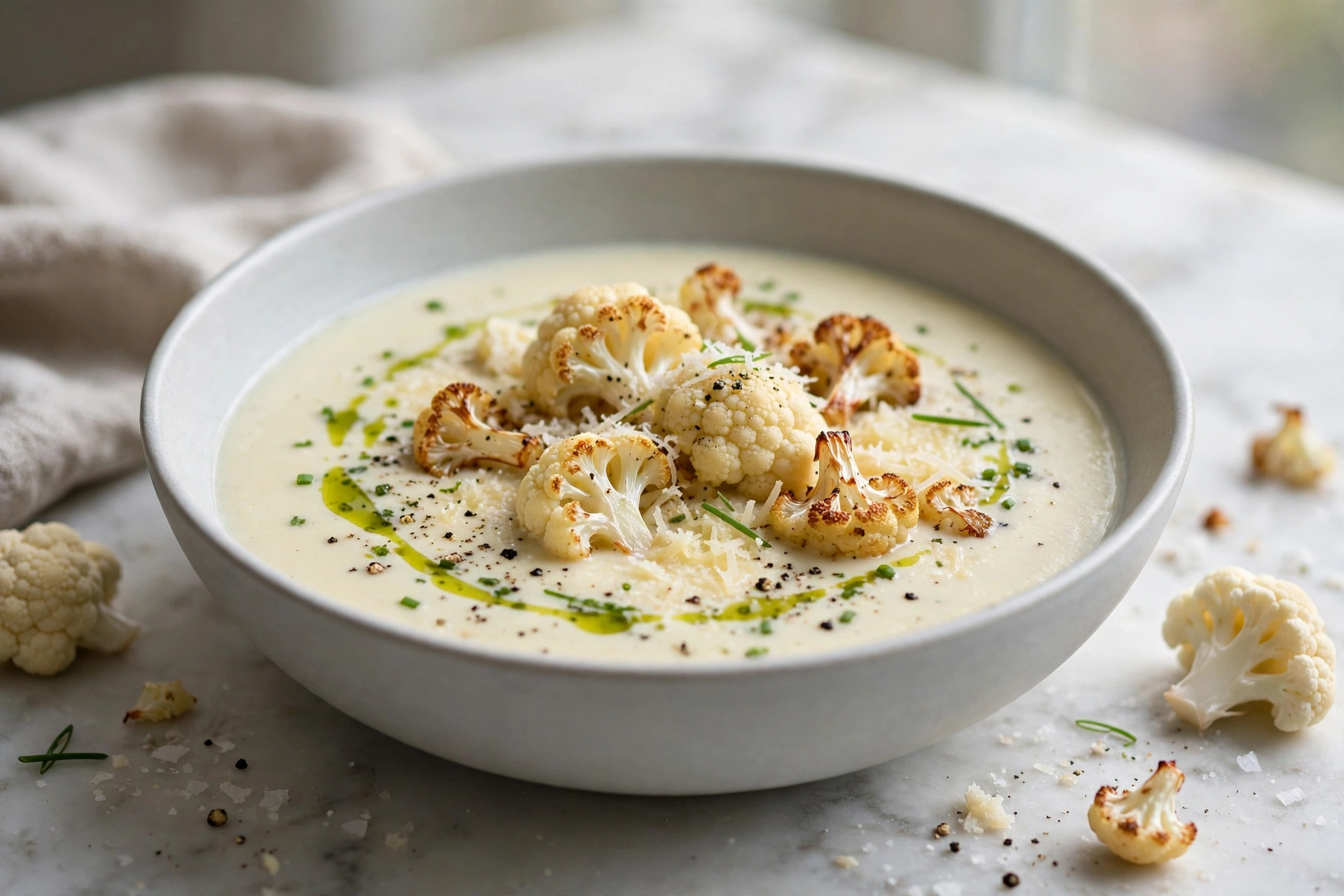 Fall Soup Recipes: 20+ Cozy Ideas for 2026 11 Silky roasted cauliflower soup with parmesan and chives