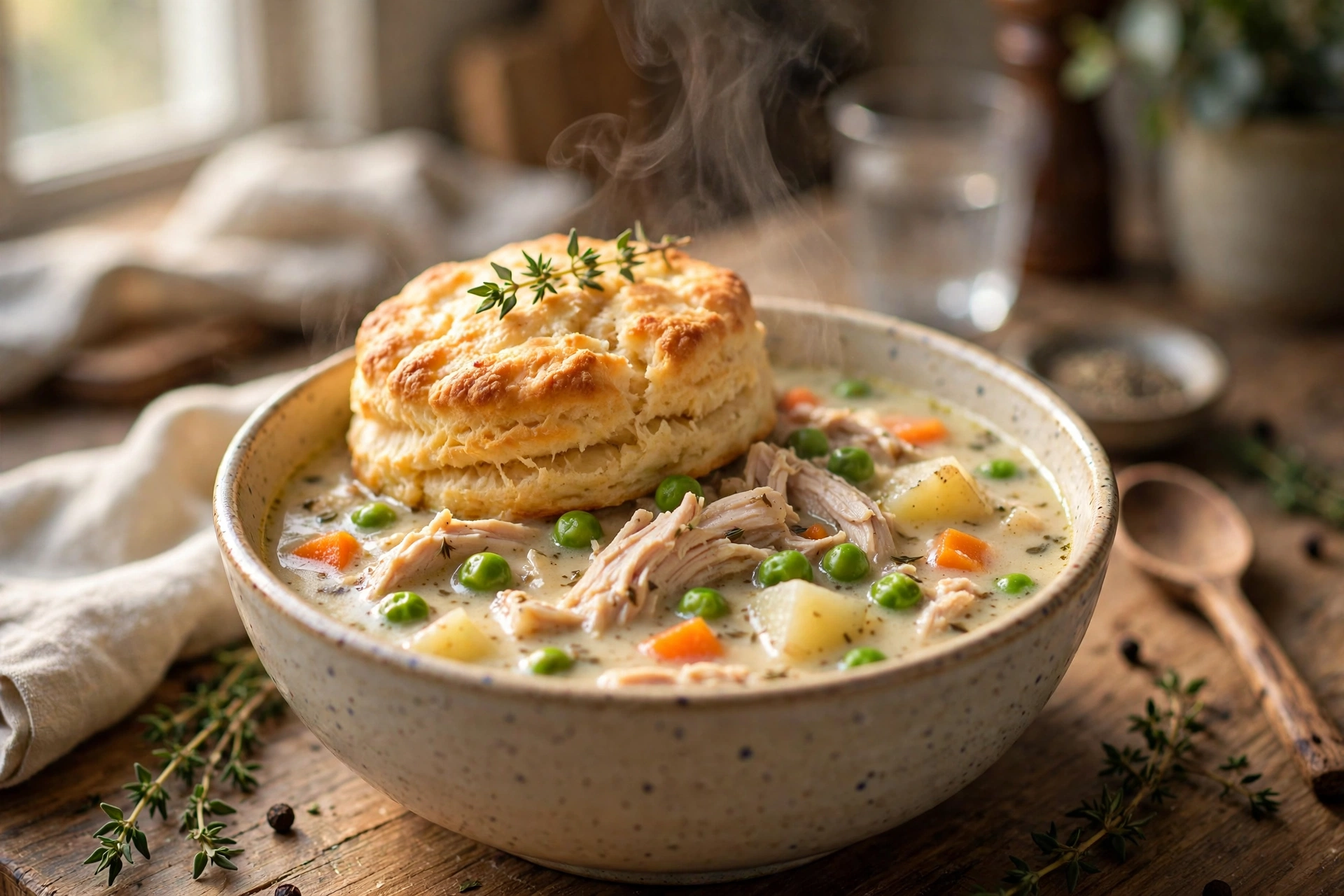 Fall Soup Recipes: 20+ Cozy Ideas for 2026 17 Chicken pot pie soup with golden biscuit topper
