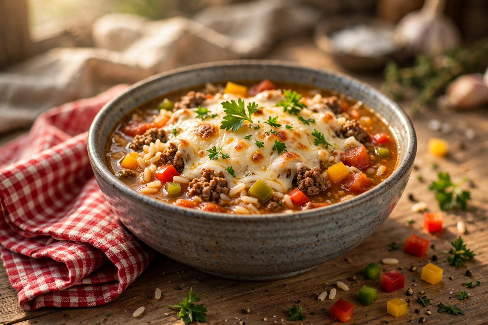 Fall Soup Recipes: 20+ Cozy Ideas for 2026 18 Stuffed pepper soup with ground beef, rice, and bell peppers