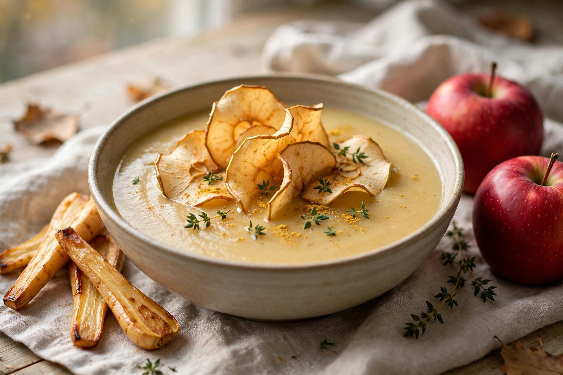 Fall Soup Recipes: 20+ Cozy Ideas for 2026 21 Apple parsnip soup with curry spice and apple chips