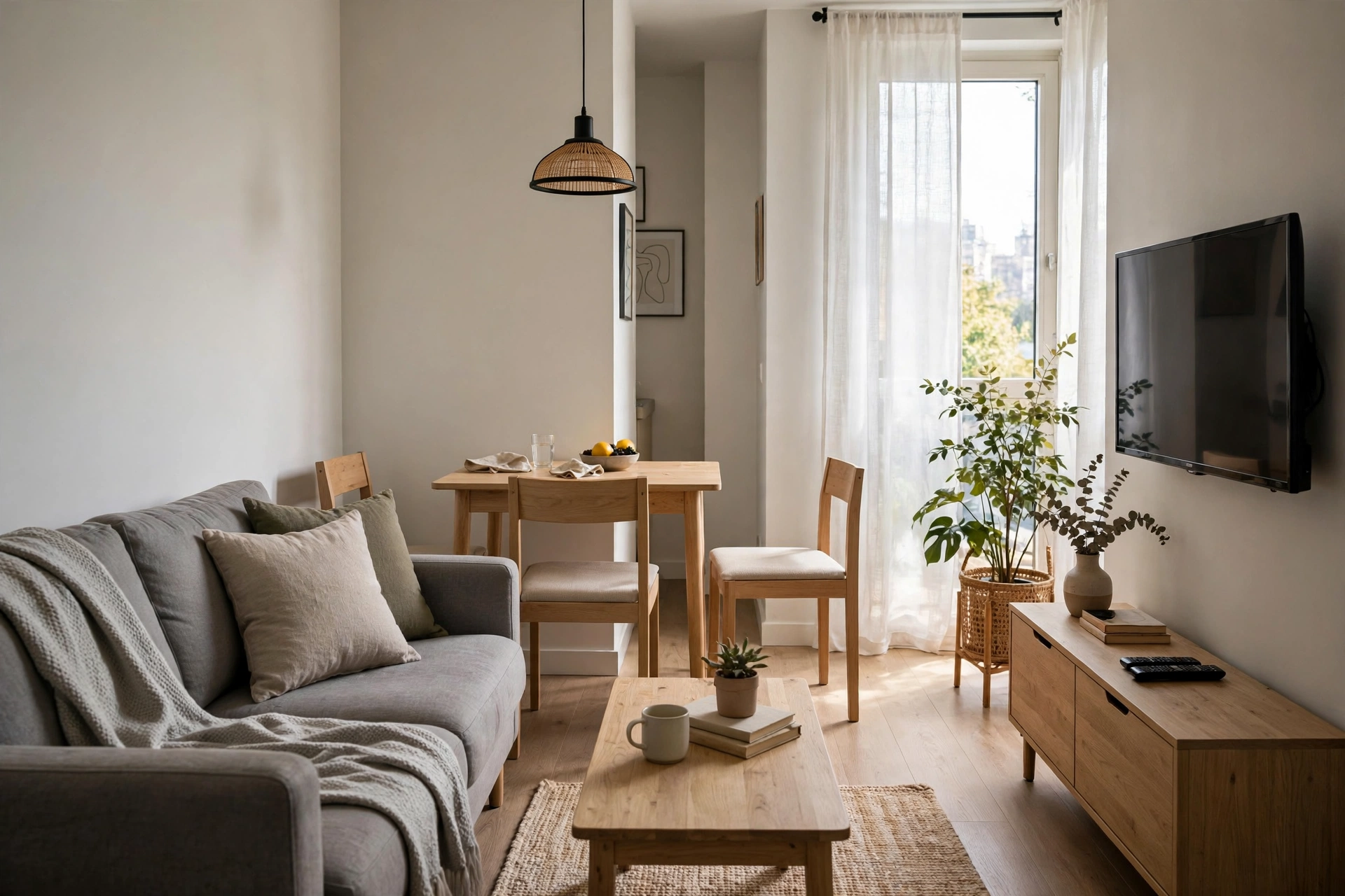 Small living room ideas with TV and dining table